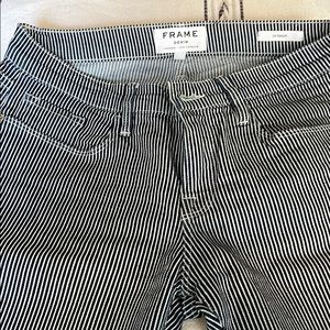 FRAME Denim Le Garçon cut pinstripe jeans